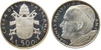 Vatikan 500 Lire Ag Johannes Paul II, minimale Handlingsspuren, etwas berieben -