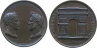 Paris Medaille Bronze Paris - auf die Enthüllung des Arc de lŽEtoile, Napoleon & Louis Philipp - beider Büsten sich gegenüber / Triumphbogen, v -
