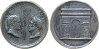 Paris Miniaturmedaille Silber Paris - auf die Enthüllung des Arc de lŽEtoile, Napoleon & Louis Philipp - beider Büsten sich gegenüber / Triumphbogen, v -