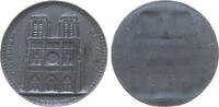 Paris Medaille Zinn Paris Notre Dame - auf die Restauration, Gebäude von vorne, einseitig, v. Dubois, ca. 57 MM, Randstoß, Probeabschlag..? -