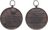 Paris tragbare Medaille Bronze Paris - zur Erinnerung an den Ballonaufstieg von Henry Giffard zur Weltausstellung, Stadtansicht mit Ballon / Mehrzeiler -