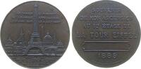 Paris Medaille Bronze Paris - für den erfolgreichen Aufstieg auf die 1. Etage des Eiffelturms, Panorama mit dem Eiffelturm / Mehrzeiler mit lee -