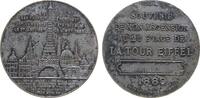 Paris Medaille Bronze versilbert Paris - für den erfolgreichen Aufstieg auf die 2. Etage des Eiffelturms, Panorama mit dem Eiffelturm / Mehrzei -