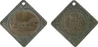 Sport tragbare Klippe Bronze versilbert / Bronze Kreuznach - auf das XVII. Mittelrheinische Turnfest, v. Roth, ca. 27,3 x 27,3 MM, gelocht, Belag -