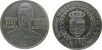 vor 1914 Medaille Bronze versilbert Karl Eduard (1900-1908) - auf seinen Regierungsantritt, Sachsen Coburg Gotha, Brustbild halblinks / Wappen, ca -