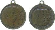 Wilhelm II. (1888-1918) tragbare Medaille Bronze Wilhelm I. - Friedrich III. und Wilhelm II - Umberto I. Wilhelm II. und Franz Joseph, Dreikaiserjahr, ca. 22 MM -