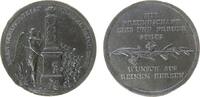 Gelegenheitsmedaillen Medaille Eisenguß Freundschafts-Bezeigung, Schutzgeist befestigt 3 Kränze an einer Säule / blühende Lilie zwischen Mehrzeiler, v. Loos un -