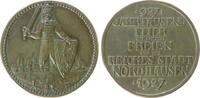 Münchner Medailleure Medaille 1927 Bronze Nordhausen - auf die 1000 Jahrfeier, Soldat mit Schwert und Stadtschild ü vz