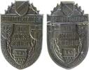 Frankfurt Abzeichen Stahlblech beschichtet Frankfurt - Heimatvertrieben, Schrift und Wappen, einseitig, ca. 36,2 x 28,5 MM, intakte Nadel -