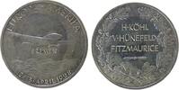 Luftfahrt Medaille Silber Bremen - auf den Ost-West-Atlantikflug, Flugzeug über Wellen / die Namen der drei Flugpioniere, v. T. Schwab, ca. 36,3 MM -