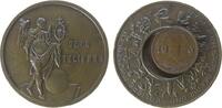 Gelegenheitsmedaillen Medaille Bronze Dein Talisman - mit lose eingesetzten 1 Pfennig 1929 G, ca. 40 MM, kleine Randfehler -