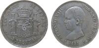 Spanien 5 Pesetas Ag Alfonso XIII -