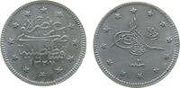 Türkei 2 Kurus Ag Mohammed V (1909-18), AH1327/2, Schön 6, Stempelrisse -