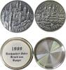 Speyer Schraubmedaille Silber Speyer - 300 Jahre Brand von 1689, das brennende Speyer / das heutige Speyer, mit Leporello, Entwurf von Friedrich Martin -