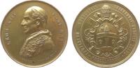 Vatikan Medaille 1893 Bronze vergoldet Leo XIII (1878-1903) - auf sein 50. Bischofsjubiläum, Brustbild vz