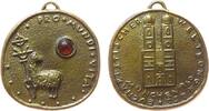 Reformation / Religion Medaille Bronze München - auf den Eucharistischen Weltkongreß, Frauenkirche / Lamm, ca. 29,5 x 32,5 MM -