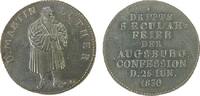 Reformation / Religion Medaille Silber Augsburg - 300 Jahrfeier der Augsburger Konfession, Luther stehend / Mehrzeiler, ca. 22 MM, ca. 3,3 Gramm -