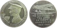 USA Medaille Bronze versilbert Byrd Richard E. - anlässlich seiner Antarktis Expedition, Polarforscher und Konteradmiral, Brustbild nach link -