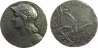 Marokko Medaille Weißmetall Befriedung Marokkos, behelmte Büste der Marianne nach rechts / Kanone vor Fahnen, v. Georges Lemaire, ca. 30 MM, abge -