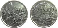 Schweiz Medaille Silber Pilatusbahn- auf den 80. Jahrestag, der Zug in Landschaft / Mehrzeiler vor Gebirge, ca. 33 MM, ca. 15 Gramm -