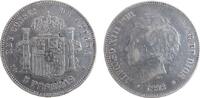 Spanien 5 Pesetas Ag Alfonso XIII, PG-M -
