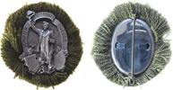 Schützen Abzeichen Bronze versilbert Coburg - Schützengesellschaft, Schütze mit Flinte und erhobener Hand zum Gruß zwischen Wappen und Zielscheibe, -