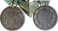 Schützen tragbare Medaille Silber Vogelkönig - W. Frohn, ohne Ortsangabe, Adler auf Zweig über Jagd- und Schützenutensilien / Gravur, v. Oertel, ca. 35,5 M -