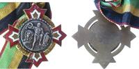 Schützen Preismedaille Silber, Bronze teilemailliert Unbestimmt, eingelassenes Medaillon ist Silber - männliche Gestalt mit Siegerkranz neben Adler und -