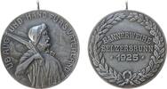 Schützen tragbare Medaille Bronze versilbert Selzerbrunn - Bannerweihe, männliche Gestalt mit geschulterter Armbrust / Schrift, ca. 33,5 MM, ca. 14,8 Gramm -