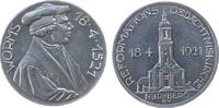 Reformation / Religion Medaille Aluminium Nürnberg, auf die Grundsteinlegung der Reformations-Gedächniskirche und die 4. Säkularfeier in Nürnberg, Brustbild Mar -