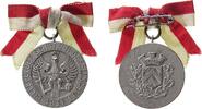 Schützen Medaille Bronze versilbert Bielefeld - auf das 100-jährige Bestehen der Schützengesellschaft, gekrönter Adler und Umschrift / Wappen mit -
