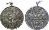 Gelegenheitsmedaillen tragbare Medaille Bronze versilbert Westheim - zum 25jährigen Jubiläum der Freiwilligen Feuerwehr, Feuerwehrgerätschaften / Mehrzeiler, ca. 28,5 M -