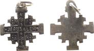 Wallfahrt tragbares Kreuz Silberguß Jerusalem, ca. 18 x 20,5 MM, ca. 1,6 Gramm -