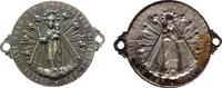 Wallfahrt Plakette Messingblech Birkenstein - Madonna im Strahelnkranz, einseitig, ca. 40,5 MM, zwei Befestigungslaschen -