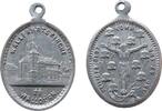 Wallfahrt tragbare Medaille Aluminium Walldürn - auf die Wallfahrtskirche, Kirchenansicht / Jesus, ca. 17 x 24,5 MM -