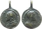 Wallfahrt tragbare Medaille Bronze Jesus als Salvator Mundi - Maria (mit Kopftuch) als Salvatoris Mater, ca. 19 x 28 MM, 18. Jhrd. -