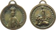 Wallfahrt tragbare Miniaturmedaille Bronze Maria Knotenlöserin - Nossa Senhora Desatadora dos Nós, Maria mit Krone / Maria inmitten betender Gläubigen, ca. 14 MM -