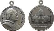 Wallfahrt tragbare Medaille Bronze versilbert Pius XI. (1922-1939) - auf Rompilgerfahrt, Brustbild nach rechts / Petersdom, ca. 22 MM -