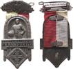 Sport Abzeichen WM Frankfurt - XI. Deutsches Turnfest, Turner am Pferd, intakte Nadel, v. Wiedemann, ca. 37 x 75 MM -