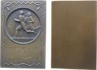 Sport Plakette Bronze Havel (Brandenburg) - auf den 9. Waldlauf, 4. im Hauptlauf, zwei Läufer über Gravur, einseitig, ca. 40,5 x 60,5 MM -