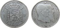Belgien 1 Franc Ag Leopold II, 50 Jahre Staatsgründung -