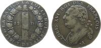 Frankreich 12 Deniers Br Louis XVI, .A (Paris), Typ: Francois, Couvent des barnabites -