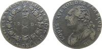 Frankreich 12 Deniers Br Louis XVI, AA (Metz), Francois, 2. Emission, Wende- oder Deutsche Prägung -