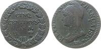 Frankreich 5 Centimes Br Directoire et Consulat, BB (Strasbourg), dezentriert -