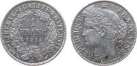Frankreich 1 Franc Ag Ceres, A (Paris), winziger Randfehler -