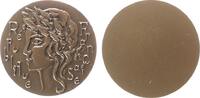 Frankreich Medaille Bronze Republique Francaise, belorbeerte weibliche Büste nach links, einseitig, v. Revol, ca. 50 MM -