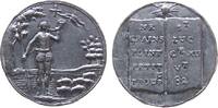 Jetons Medaille Zinn Mereau - Hirte mit Stab und Horn, in Landschaft mit Schafherde, NE / CRAINT / POINT / PETIT / U / TROUP / ST. LUC C.E XII / -