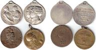 Jetons Lot zu 4 Jetons Bronze und Bronze versilbert Paris 1917 (28 MM, Lafayette + Washington 1917 (28 MM, Verdun 1916 (27 MM, Laon delivree (28 MM) -