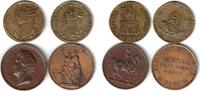 Jetons Lot zu 4 Jetons Bronze Louis Philippe I 1842 (27 MM), Paris Exposition 1878 (27 MM), Louis XVI. o.J. (24 MM) Fisch, Louis XVI. 1776 (24 MM) -