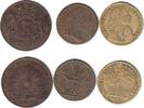 Jetons Lot zu 3 Jetons Bronze François Chartraire de Montigny 1713 (31 MM - F.9890 var. - seltener), Louis XIIII. 1672 (26,5 MM), Louis XIIII. o.J. (25 -